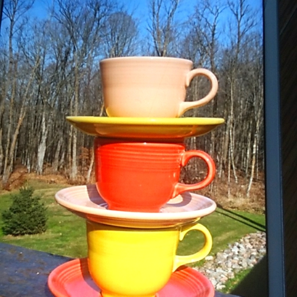🪸 FIESTAWARE CHOICE of YELLOW, Apricot,White COFFEE CUP w Handle  EUC